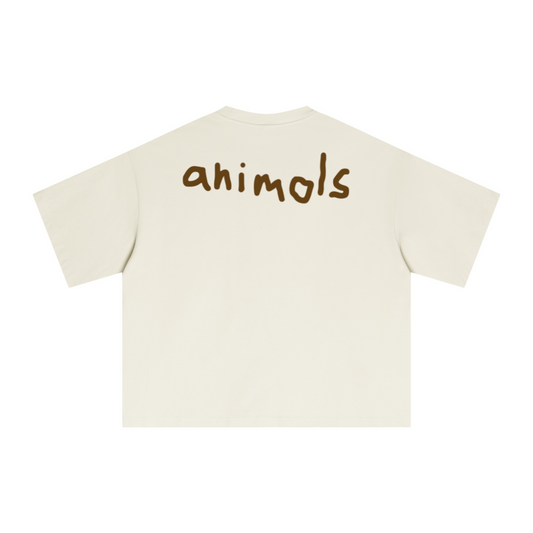 240GSM Men’s Ice-Feel Sorona Boxy-Fit Solid-Color Loose T-shirt Light Apricot